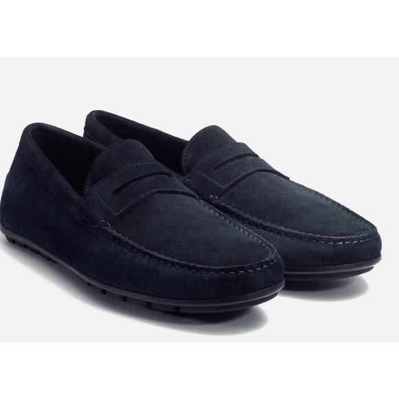 J.M. WESTON Ajaccio Suede Car Driving Shoe with Strap Leather 9 UK - Picture 1 of 4